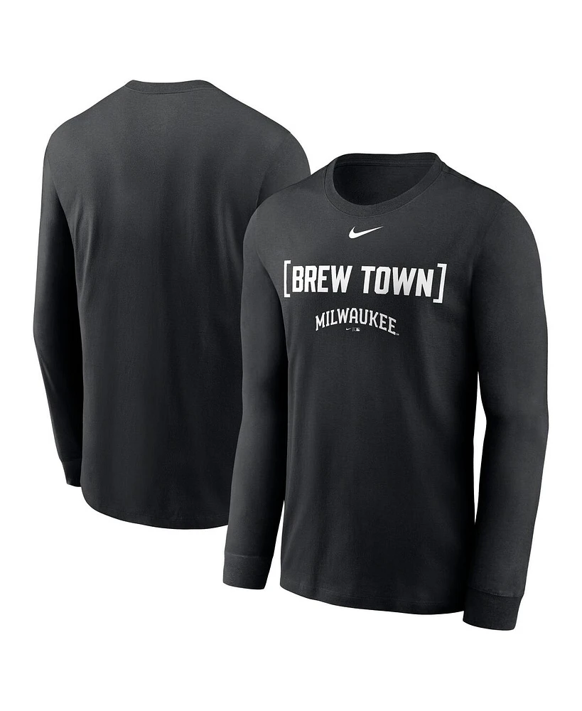 Nike Men's Black Milwaukee Brewers Local Nickname Long Sleeve T-Shirt