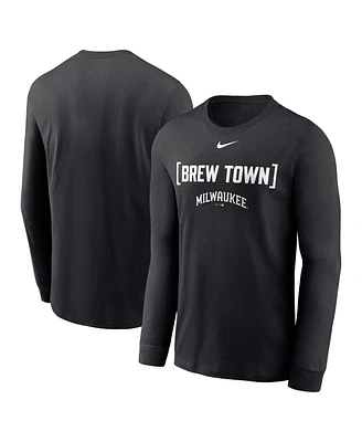 Nike Men's Black Milwaukee Brewers Local Nickname Long Sleeve T-Shirt