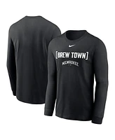 Nike Men's Black Milwaukee Brewers Local Nickname Long Sleeve T-Shirt