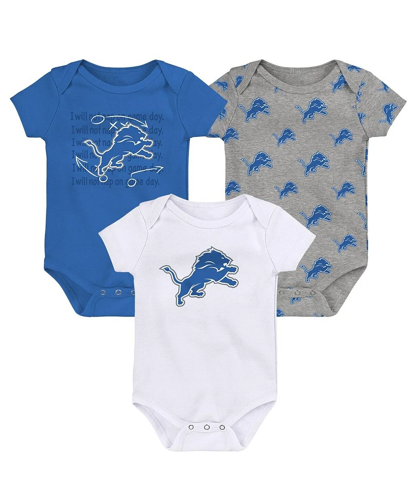 Outerstuff Baby Detroit Lions Team Starter 3-Pack Bodysuit Set