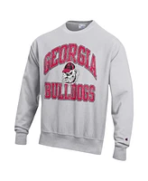 Champion Men's Heather Gray Georgia Bulldogs Vault Late Night Reverse Weave Pullover Sweatshirt