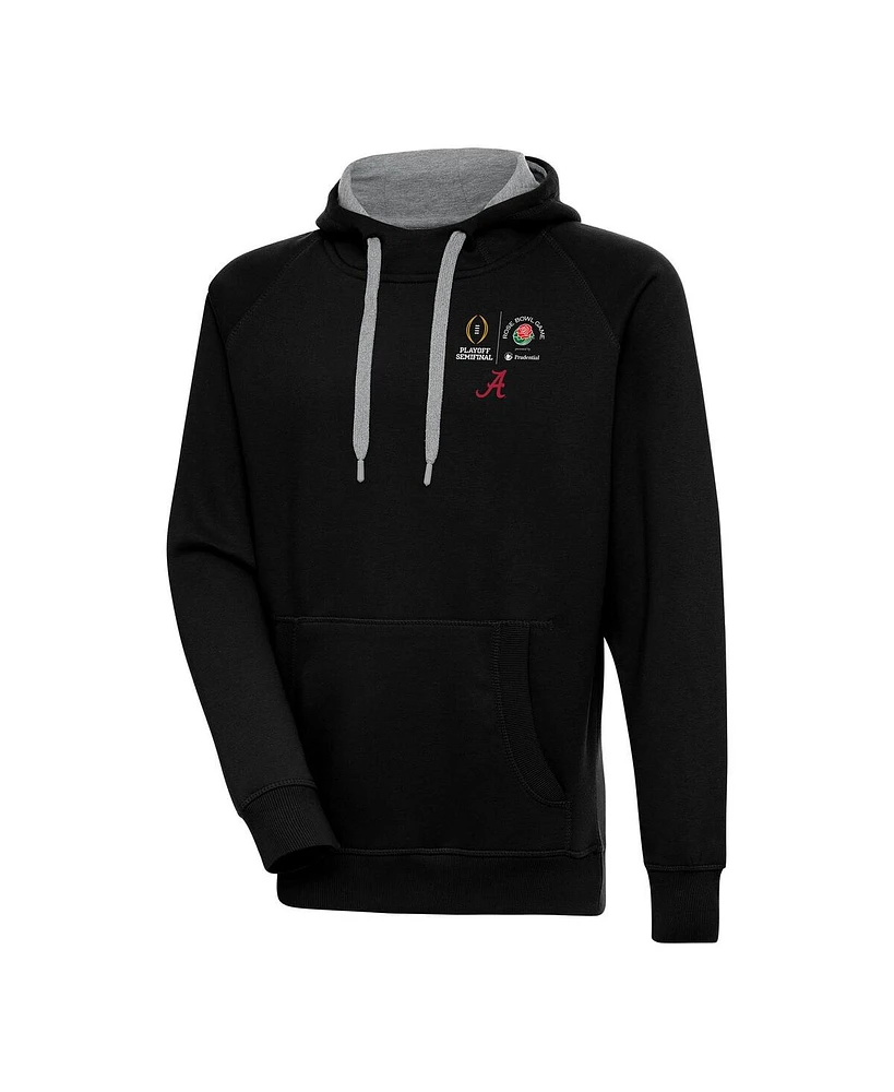 Antigua Men's Black Alabama Crimson Tide College Football Playoff 2024 Rose Bowl Victory Pullover Hoodie