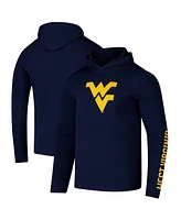 Colosseum Men's Navy West Virginia Mountaineers Logo Lockup Active Blend Long Sleeve T-Shirt Hoodie