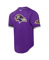 Pro Standard Men's Lamar Jackson Purple Baltimore Ravens Mesh Button-Up Baseball Jersey