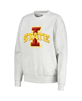 Gameday Couture Women's Ash Iowa State Cyclones Team Effort Pullover Sweatshirt Shorts Sleep Set