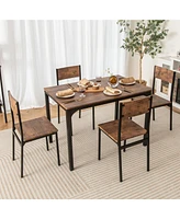 Sugift 5 Piece Dining Table Set Industrial Style Kitchen Table and Chairs