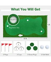Vebreda Golf Putting Green with Realistic Artificial Grass Turf-l