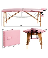 Vebreda Portable Adjustable Facial Spa Bed with Carry Case-Pink
