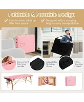 Vebreda Portable Adjustable Facial Spa Bed with Carry Case-Pink