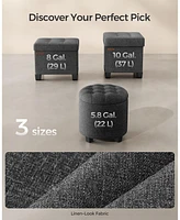 Slickblue Stylish Linen Storage Ottoman for Living Room Versatile Fabric Storage Solution