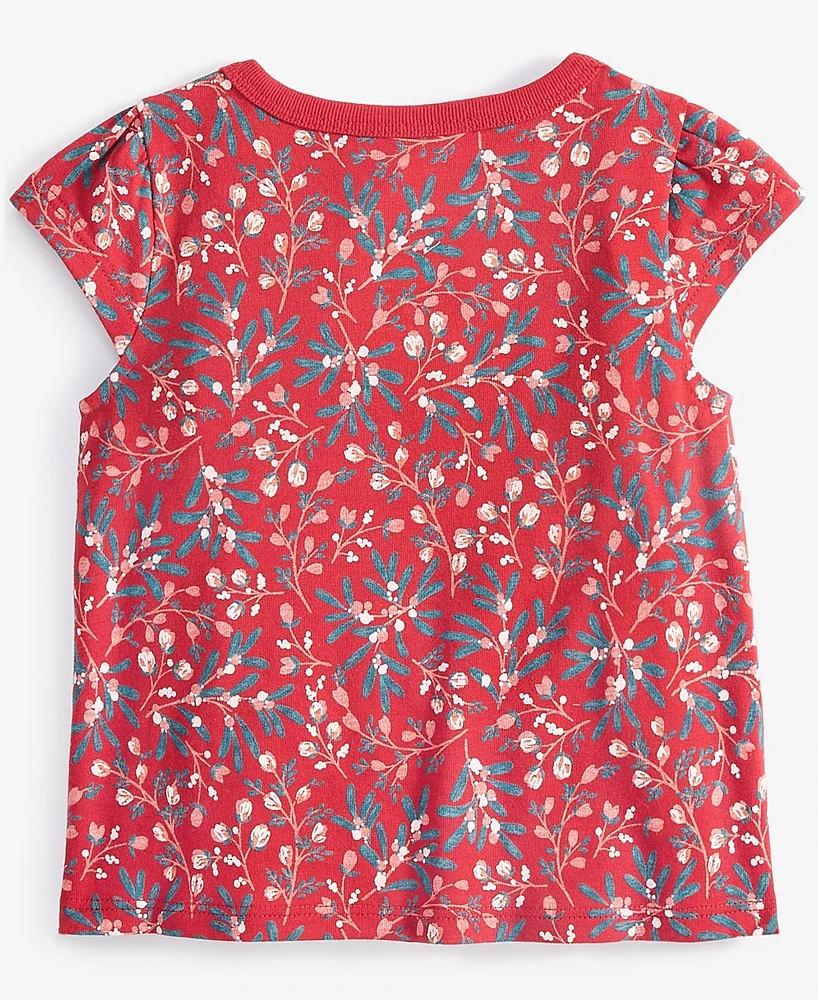 First Impressions Baby Girls Ruffled Berry Bloom Printed Short-Sleeve T-Shirt, Created for Macy's