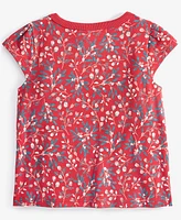 First Impressions Baby Girls Ruffled Berry Bloom Printed Short-Sleeve T-Shirt, Created for Macy's