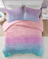 Mi Zone Primrose Ombre Shaggy Faux Fur -Pc. Duvet Cover Set