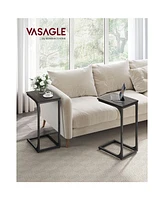 Slickblue Set of 2 C-Shaped End Tables for Space Saving Accent Furniture