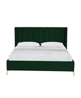 Inspired Home Keion Velvet Platform Bed King