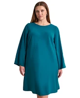 Dkny Plus Jewel-Neck Wide-Sleeve Shift Dress