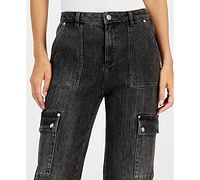 Michael Kors Women's High-Rise Faded Cargo Jeans