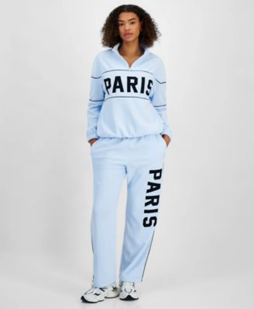 Rebellious One Juniors Paris Quarter Zip Sweatshirt Fleece Sweatpants