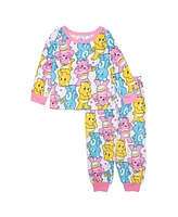 Care Bears Toddler Girl Colorful Long Sleeve Leg 2-Piece Pajama Set