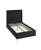 Inspired Home Keion Velvet Platform Bed Full