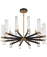 Possini Euro Design Possini Euro Daphne 32 1/4" Wide Gold Black 12-Light Modern Chandelier