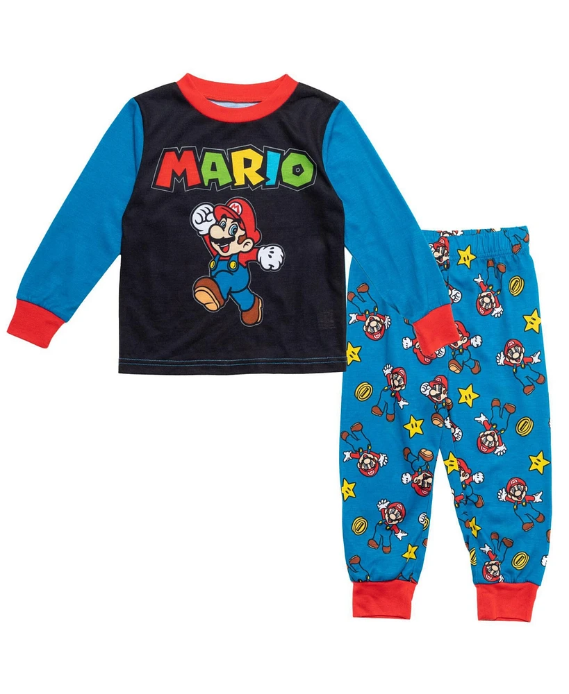 Super Mario Toddler Boys Nintendo Luigi Pajama Shirt and Pants Sleep Set