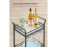 Slickblue Bar Cart, Home Serving Small Cart with 3-Tier Shelf