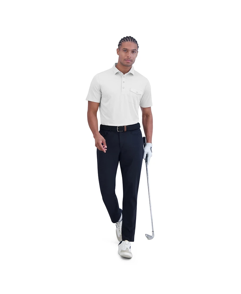 Ben Sherman Men's Solid Tech Pique Sports Fit Pocket Polo Shirt