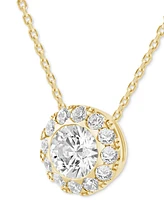 Diamond Round Halo 18" Pendant Necklace (3/4 ct. t.w.) in 14k Gold