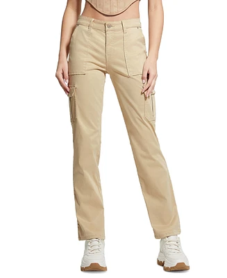 Guess Women's Sexy Straight Mid-Rise Cargo Pants