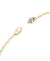 Wrapped Diamond Evil Eye Wire Cuff Bangle Bracelet (1/10 ct. t.w.) in 14k Gold, Created for Macy's