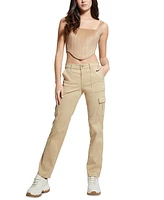 Guess Women's Sexy Straight Mid-Rise Cargo Pants