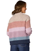 Democracy Petite Colorblocked Dropped-Shoulder Sweater