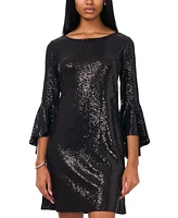 Msk Petite Sequined Bell-Sleeve Cocktail Dress