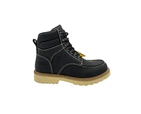 Safa Men's 6" Black Leather Defined Heel Cap Toe Work Boot