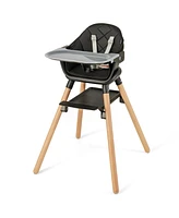 Costway 6-in-1 Convertible Wooden Baby Highchair Infant Feeding Chair with Removable Tray