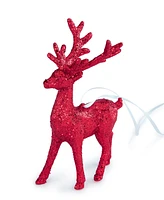 Holiday Lane Christmas Glitters Red Glitter Reindeer Ornament, Exclusively at Macy's