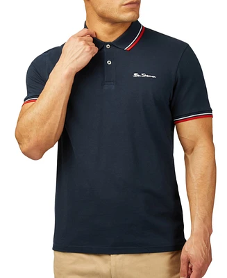 Ben Sherman Men's Signature Regular-Fit Tipped Cotton Pique Polo Shirt