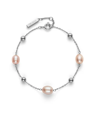 Olivia Burton by the Sea Cultivated Pearl Silver Tone Bracelet