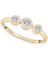 Wrapped Diamond Triple Bezel Ring (1/4 ct. t.w.) in 10k Gold, Created for Macy's