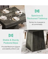 Tribesigns Square Dining Table for 4, 31.5-Inch Kitchen Table Small Dinner Table with Sturdy Pedestal Base, Farmhouse Dining Room Table for Home Dinin