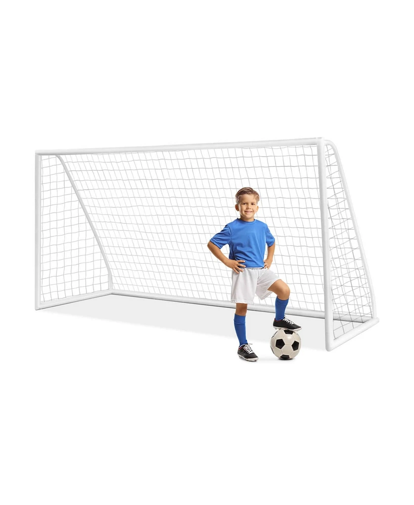 Sugift 12 x 6 Feet Soccer Goal with Strong Pvc Frame and High-Strength Netting