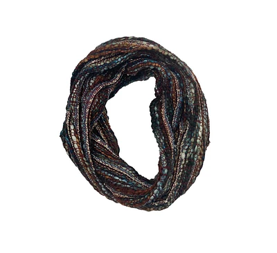 Feelgoodz Artisan Woven Luna Infinity 100% Recycled Acrylic Multi Colored Winter Scarf