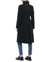 Vince Camuto Women's Single-Breasted Fitted Melton Wool Blend Coat