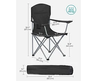 Slickblue Set of 2 Heavy Duty Folding Camping Chairs, 330 lb Capacity, Portable Outdoor Seating