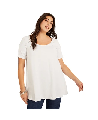 June + Vie Plus Size June + Vie Short-Sleeve Swing One + Only Tunic