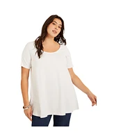 June + Vie Plus Size June + Vie Short-Sleeve Swing One + Only Tunic