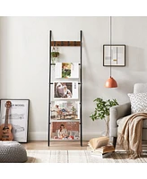 Slickblue 5-Tier Blanket Ladder Shelf Stylish and Functional Storage for Throws and Blankets