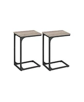 Slickblue Set of 2 C-Shaped End Tables for Space Saving Accent Furniture