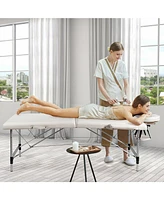 Givimo 84 Inch L Portable Adjustable Massage Bed with Carry Case for Facial Salon Spa -White